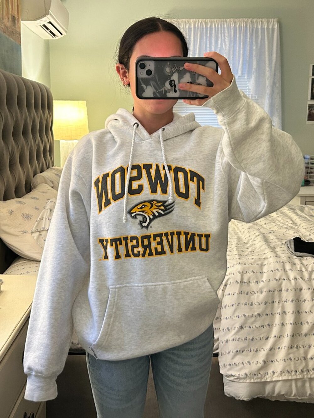 Towson University Light Gray College Sweatshirt